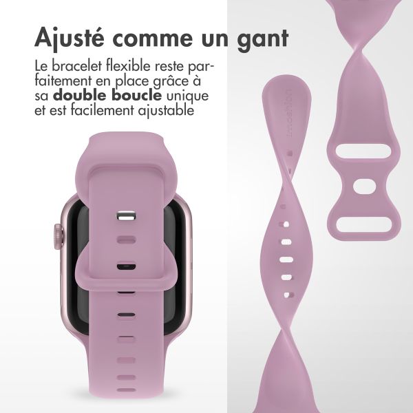 imoshion Bracelet en silicone⁺ Apple Watch Series 1 t/m 11 / SE / Ultra (44/45/46/49 mm) - Taille M/L - Mauve