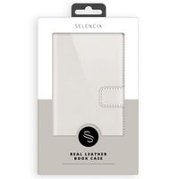 Selencia Étui portefeuille en cuir véritable Samsung Galaxy S21 Plus - Greige