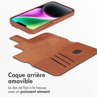 Accezz Étui de téléphone portefeuille en cuir 2-en-1 avec MagSafe Apple iPhone 14 - Sienna Brown