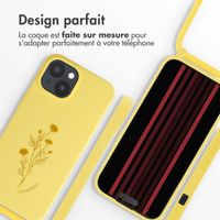 imoshion Coque design en silicone avec cordon iPhone 15 - Flower Yellow