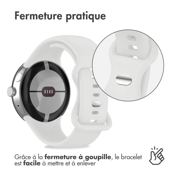 imoshion Bracelet en silicone⁺ Google Pixel Watch / Watch 2 / Watch 3 / Watch 4 (41 mm) - Taille L - Blanc