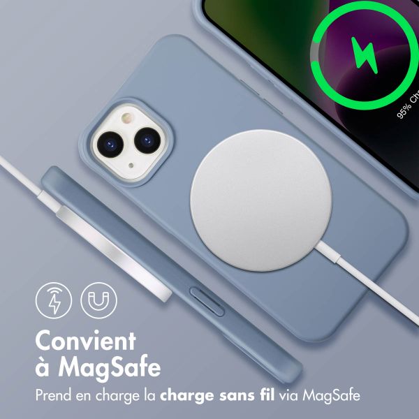 imoshion Coque arrière Color avec cordon amovible et MagSafe Apple iPhone 14 - Ash Blue