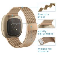 imoshion Multipack bracelet Milanais le Fitbit Versa 4 / 3 / Sense (2) - Noir / Rose Champagne