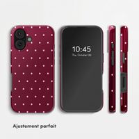 Selencia Coque arrière Vivid avec MagSafe Apple iPhone 17 - Happy Dots Burgundy