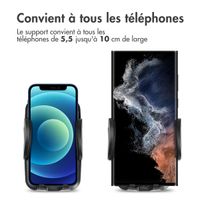 imoshion ﻿ Support de téléphone pour voiture - Réglable - Universel - Carbone - Tableau de bord / pare-brise - Noir