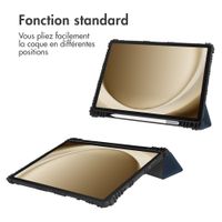 Accezz Coque tablette Rugged Trifold Samsung Galaxy Tab A9 Plus - Bleu foncé