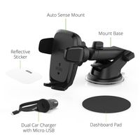 iOttie AutoSense Wireless Fast Charging Mount - Support de téléphone de voiture - Tableau de bord et pare-brise - Chargeur sans fil