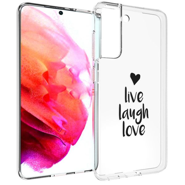 imoshion Coque Design Samsung Galaxy S21 FE - Live Laugh Love - Noir