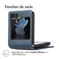 imoshion Étui de téléphone portefeuille Luxe Samsung Galaxy Z Flip 5 - Bleu foncé