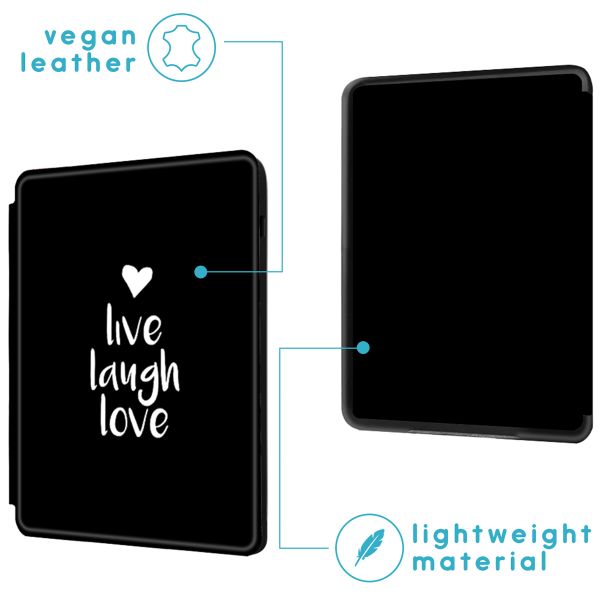 imoshion Design Slim Hard Sleepcover Amazon Kindle (2024) / Amazon Kindle (2022) 11th gen - Live Laugh Love