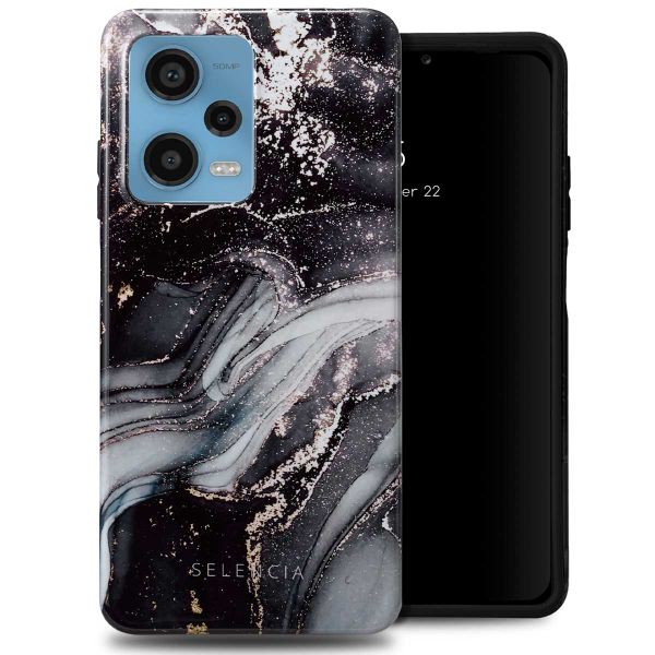 Selencia Coque arrière Vivid Tough Xiaomi Redmi Note 12 Pro - Chic Marble Black