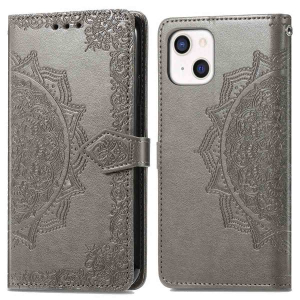 imoshion Etui de téléphone portefeuille Mandala iPhone 13 - Gris