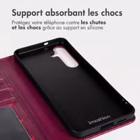 imoshion Étui de télephone portefeuille Design Samsung Galaxy S24 - Crush Check Coral Dust