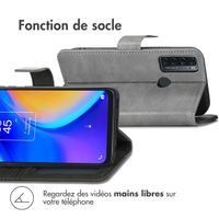 imoshion Étui de téléphone portefeuille Luxe TCL 20 5G / TCL 20S / TCL 20L (Plus) - Gris