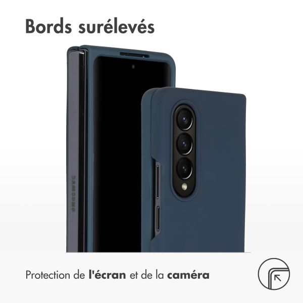 Accezz Coque Liquid Silicone Samsung Galaxy Z Fold 4 - Bleu foncé