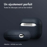Accezz Coque en Cuir véritable Apple AirPods 3 - Bleu foncé