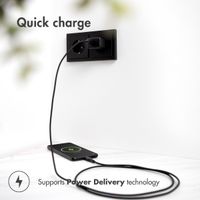 imoshion Chargeur Mural avec câble USB-C vers USB-C - Chargeur - Textile tissé - 20 Watt - 1 mètre - Noir