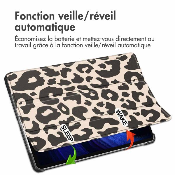 imoshion Coque tablette Design Trifold Xiaomi Pad 6 / 6 Pro - Leopard