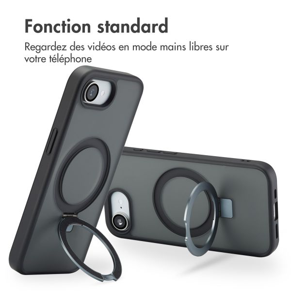 Accezz Coque Ring Stand avec MagSafe Apple iPhone 16e - Noir