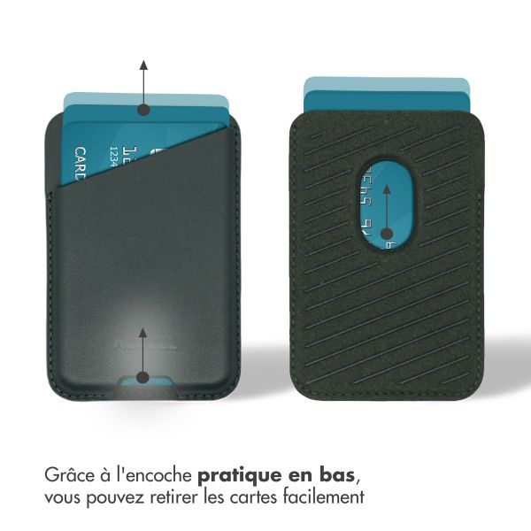 Accezz Porte-cartes en cuir - Compatible avec MagSafe et Qi2 - Cedar Green