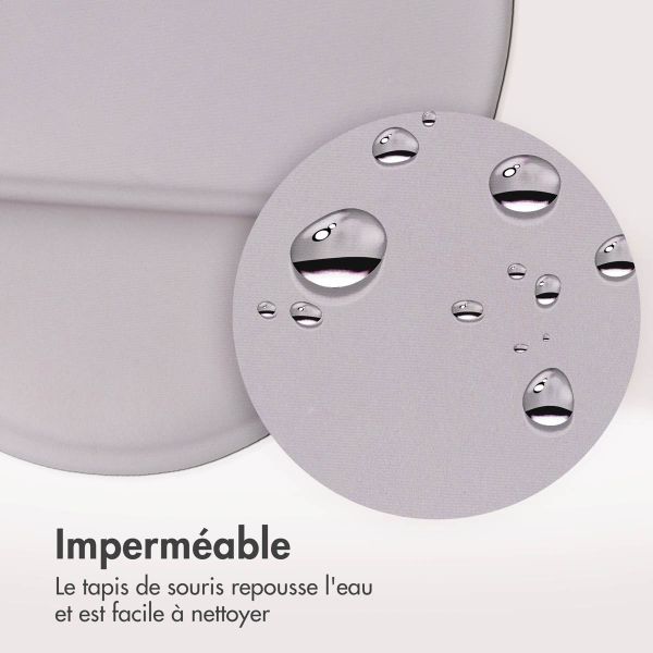 imoshion Tapis de souris ergonomique - Tapis de souris avec repose-poignet - 30 x 25 cm - Gris