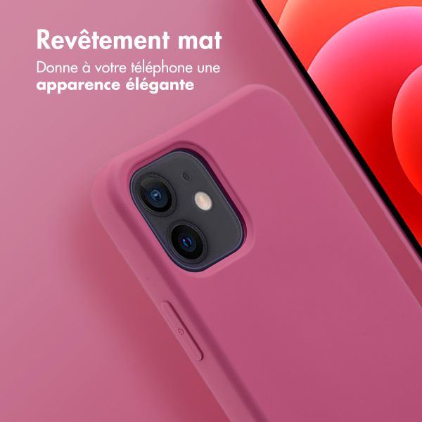 imoshion Coque arrière Color avec cordon amovible et MagSafe Apple iPhone 12 (Pro) - Raspberry