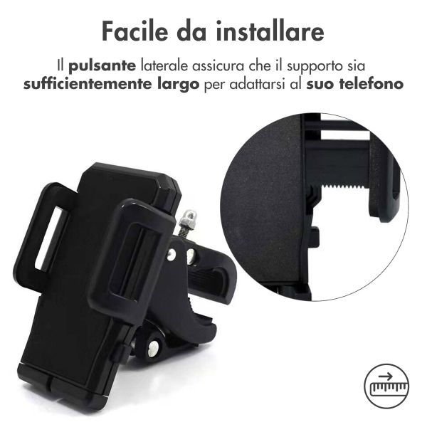 Accezz Support de téléphone pour vélo - Réglable - Universel - Noir