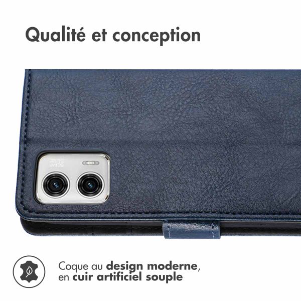 imoshion Étui de télephone portefeuille Motorola Moto G73 - Bleu foncé