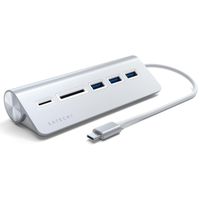 Satechi Hub USB de bureau en aluminium | USB-C vers 3x USB-A et lecteur de carte (Micro)SD - Argent