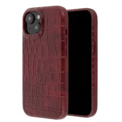 Selencia Coque arrière Croco avec MagSafe Apple iPhone 15 - Burgundy
