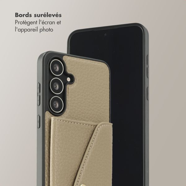 Selencia Coque de télephone Sera avec cordon et porte-cartes enveloppe Samsung Galaxy S25 FE - Taupe