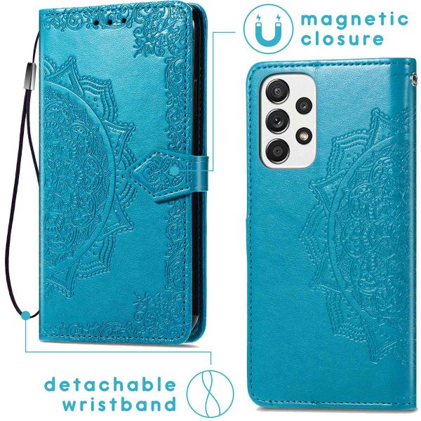 imoshion Etui de téléphone portefeuille Mandala Samsung Galaxy A53 - Turquoise