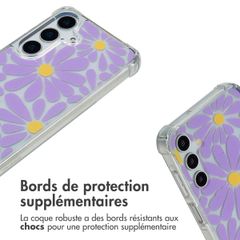 imoshion Coque Design avec cordon Samsung Galaxy A15 (5G) - Tropical Violet Flowers Connect
