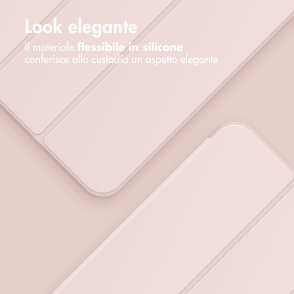 Accezz Coque tablette portefeuille Smart Silicone Samsung Galaxy Tab A9 8.7 pouces - Rose