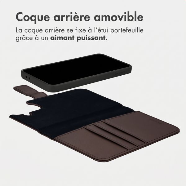 imoshion Étui portefeuille luxe 2-en-1 amovible Samsung Galaxy A37 (5G) - Marron