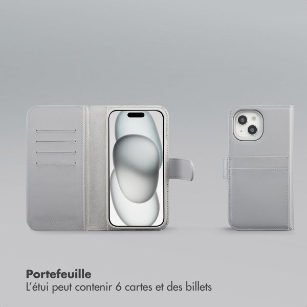 Selencia Étui portefeuille amovible Olyn avec MagSafe Apple iPhone 15 - Gris