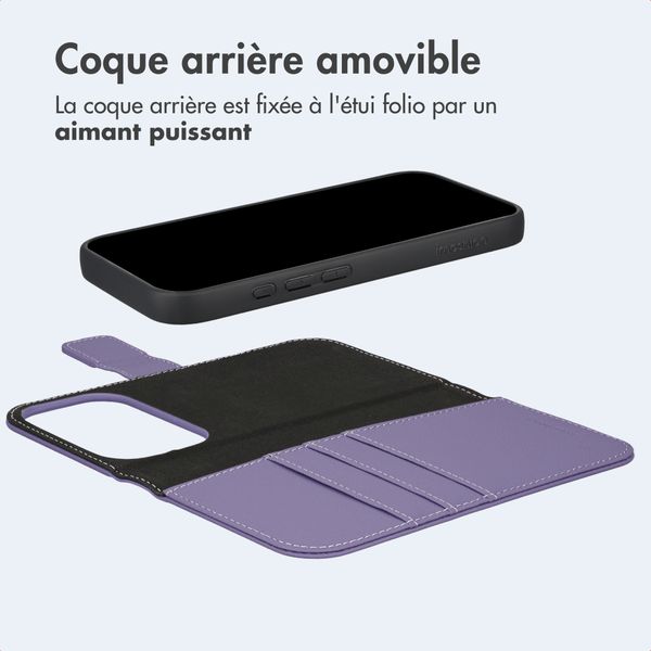 imoshion Étui portefeuille luxe 2-en-1 amovible Apple iPhone 17 Pro - Violet