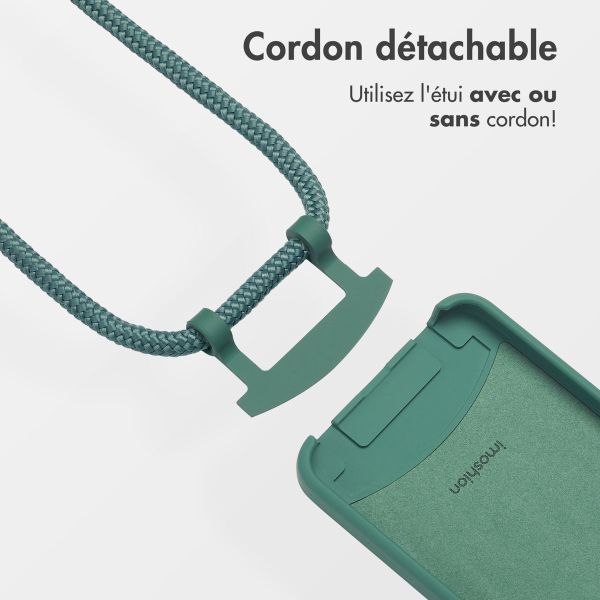 imoshion Coque arrière Color avec cordon amovible et MagSafe Apple iPhone 16e - Vert foncé