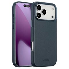 Accezz Coque arrière en cuir avec MagSafe Apple iPhone 17 Pro Max - Nightfall Blue