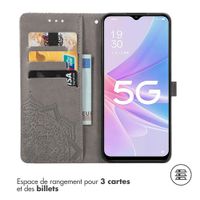 imoshion Etui de téléphone portefeuille Mandala Oppo A58 (4G) - Gris