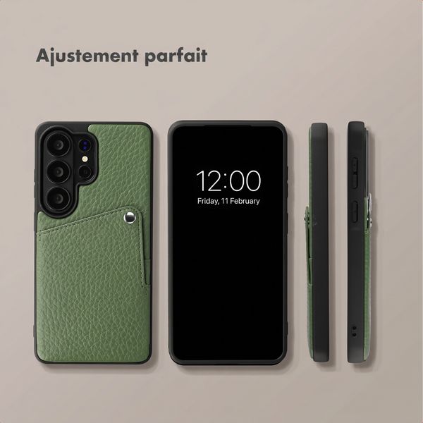 Selencia Coque Riva avec porte-cartes Samsung Galaxy S26 Ultra - Sage Green
