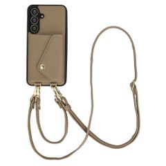 Selencia Coque de télephone Sera avec cordon et porte-cartes enveloppe Samsung Galaxy S25 FE - Taupe