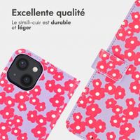 imoshion Étui de télephone portefeuille Design Apple iPhone 13 - Dusty Rose Blossoms