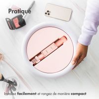 imoshion Lumière LED annulaire - Téléphone à lampe annulaire - Lampe annulaire avec trépied - Réglable - Rose Champagne