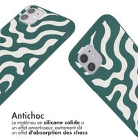 imoshion Coque design en silicone avec cordon Apple iPhone 11 - Petrol Green Groovy
