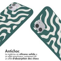 imoshion Coque design en silicone avec cordon iPhone 11 - Petrol Green Groovy