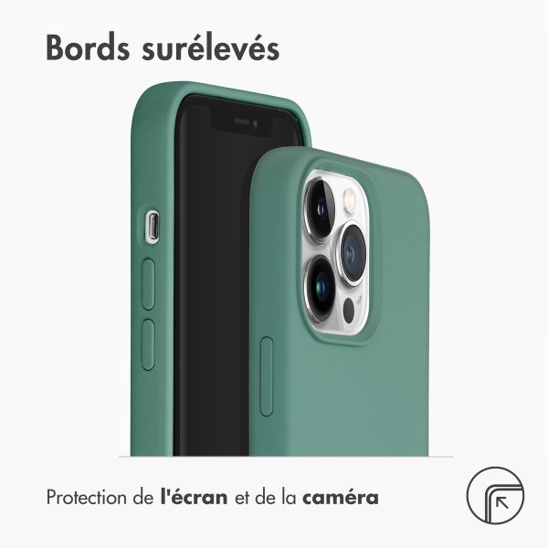 Accezz Coque Liquid Silicone iPhone 13 Pro - Vert foncé