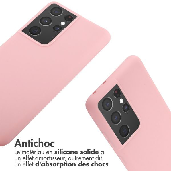 imoshion Coque en silicone avec cordon Samsung Galaxy S21 Ultra - Rose