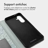 imoshion Étui de télephone portefeuille Design Samsung Galaxy A36 - Smoke Green Flowers
