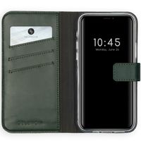 Selencia Étui portefeuille en cuir véritable Apple iPhone 12 (Pro) - Vert